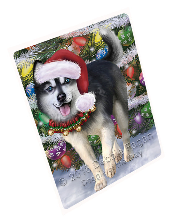 Trotting in the Snow Siberian Husky Dog Large Refrigerator / Dishwasher Magnet RMAG89232