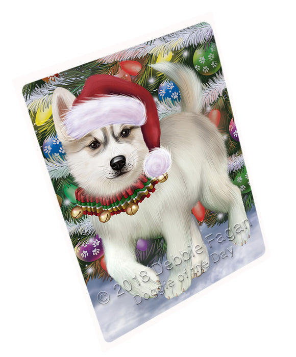 Trotting in the Snow Siberian Husky Dog Large Refrigerator / Dishwasher Magnet RMAG89238