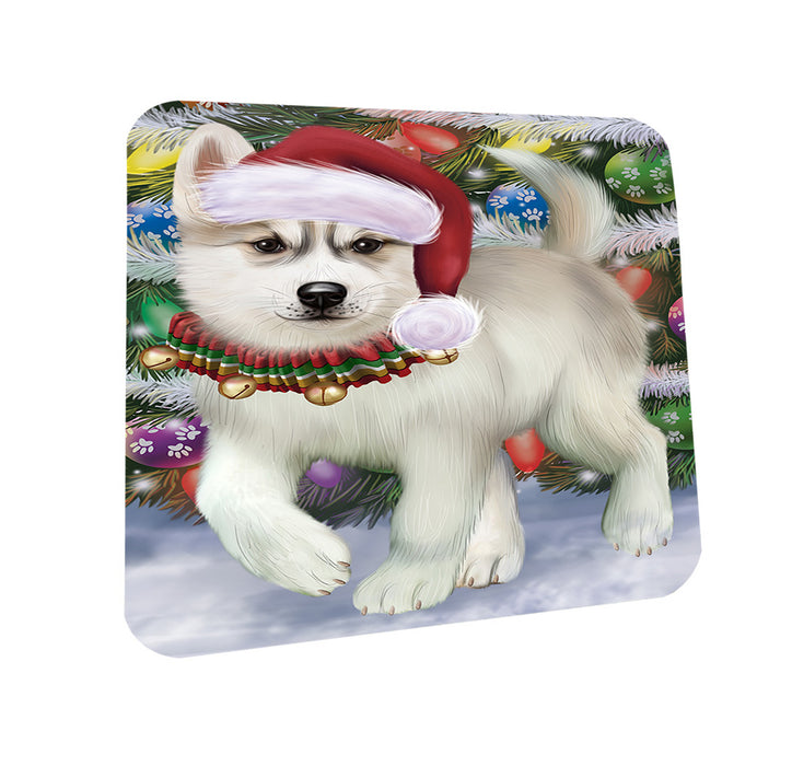 Trotting in the Snow Siberian Husky Dog Coasters Set of 4 CST54556