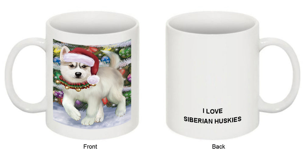 Trotting in the Snow Siberian Husky Dog Coffee Mug MUG49996