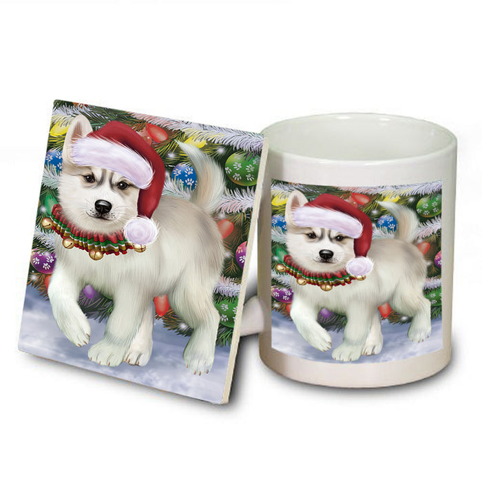 Trotting in the Snow Siberian Husky Dog Mug and Coaster Set MUC54590