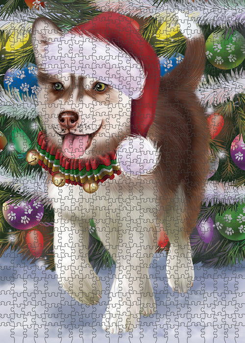 Trotting in the Snow Siberian Husky Dog Puzzle  PUZL86064