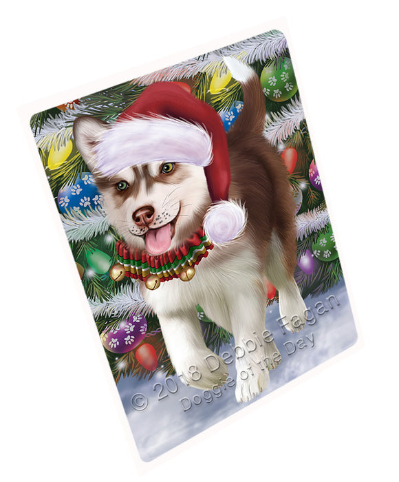 Trotting in the Snow Siberian Husky Dog Large Refrigerator / Dishwasher Magnet RMAG89244