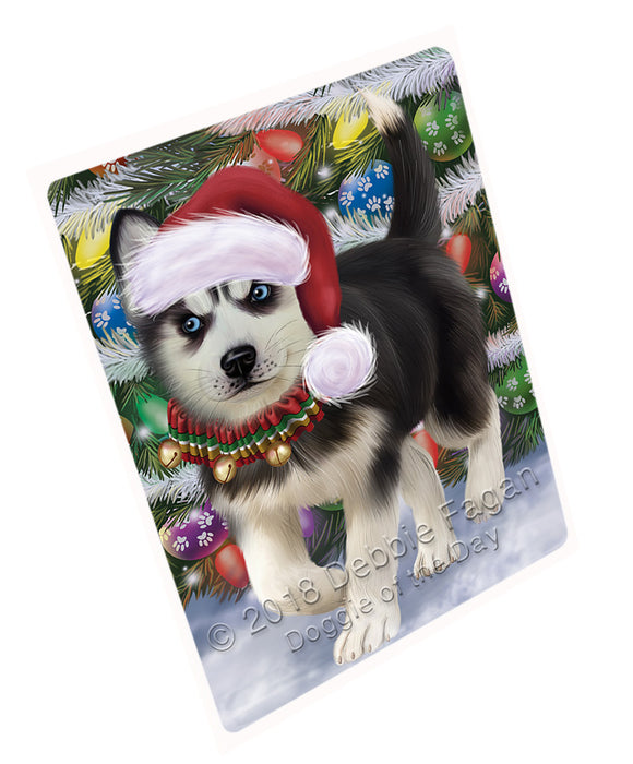 Trotting in the Snow Siberian Husky Dog Large Refrigerator / Dishwasher Magnet RMAG89250