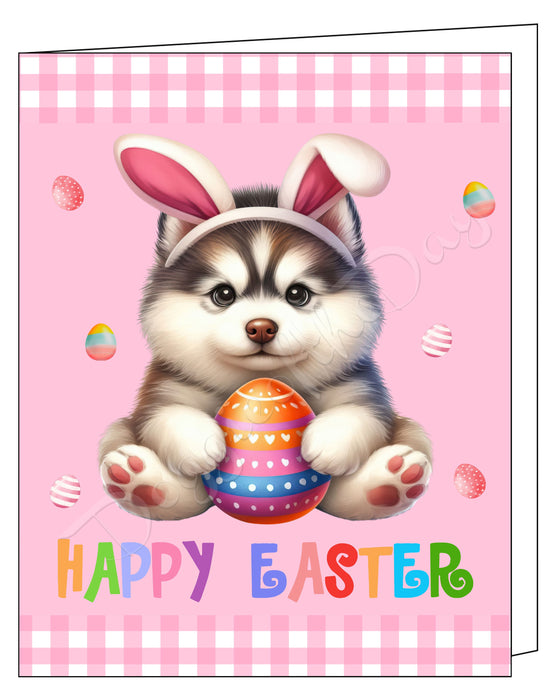 Siberian Husky Dog Easter Day Greeting Cards and Note Cards with Envelope - Easter Invitation Card with Multi Design Pack