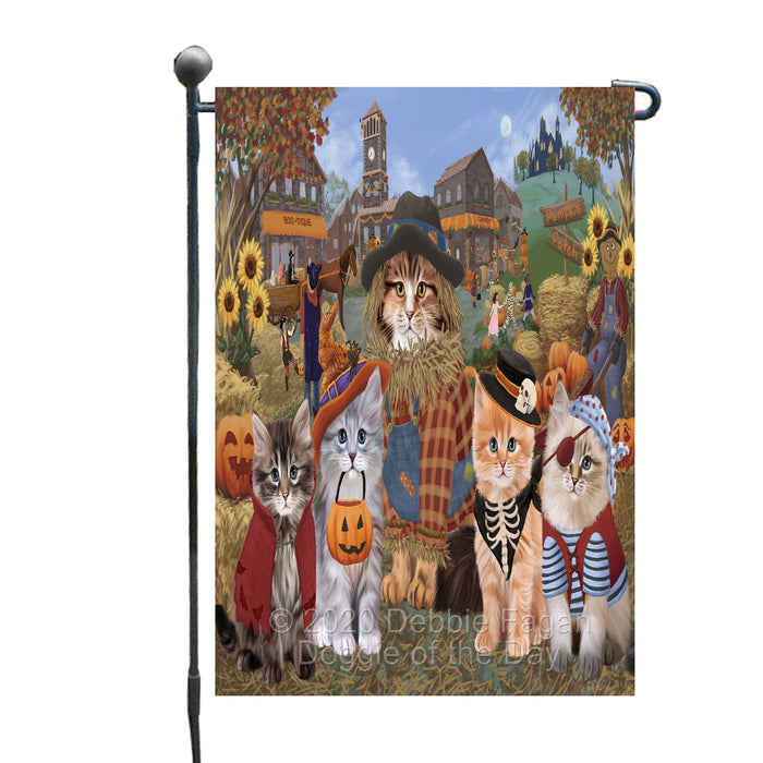 Halloween 'Round Town Siberian cats Garden Flag GFLG65750