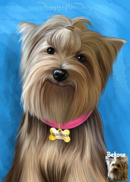 Digital Painting PERSONALIZED Caricature PET PORTRAIT! Custom Pet Dog or Cat Art