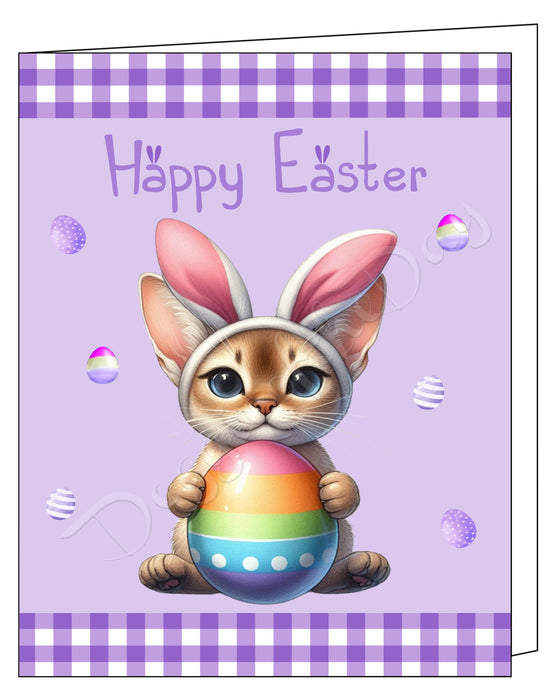 Singapura Cat Easter Day Greeting Cards and Note Cards with Envelope - Easter Invitation Card with Multi Design Pack
