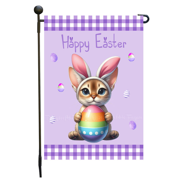 Singapura Cat Easter Day Garden Flags for Outdoor Decorations - Double Sided Yard Lawn Easter Festival Decorative Gift - Holiday Cats Flag Decor 12 1/2"w x 18"h