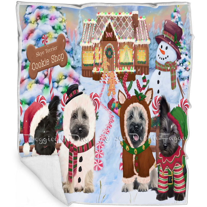 Holiday Gingerbread Cookie Shop Skye Terrier Dogs Blanket BLNKT143409