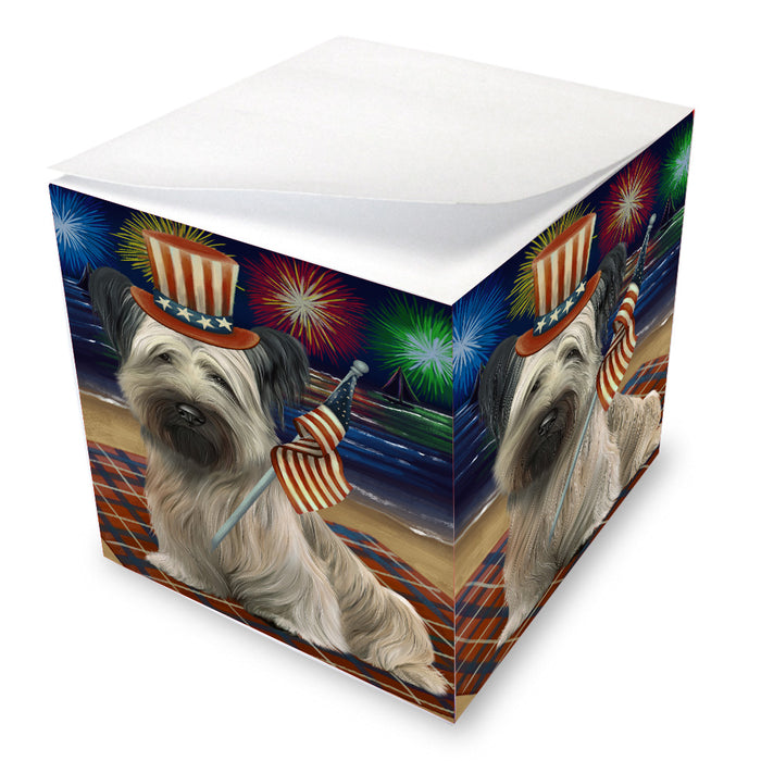 4th of July Independence Day Firework Skye Terrier Dog Note Cube NOC-DOTD-A57113