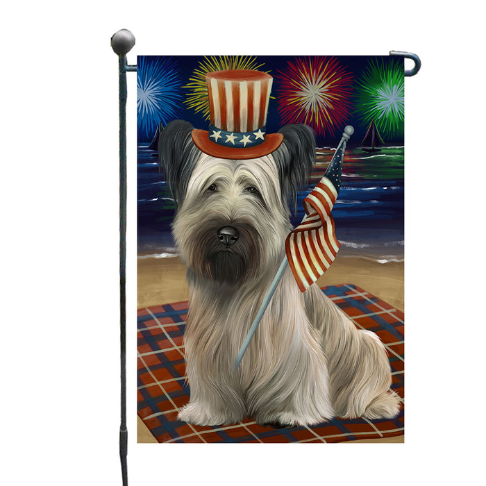 4th of July Independence Day Firework Skye Terrier Dog Garden Flags Outdoor Decor for Homes and Gardens Double Sided Garden Yard Spring Decorative Vertical Home Flags Garden Porch Lawn Flag for Decorations GFLG67702