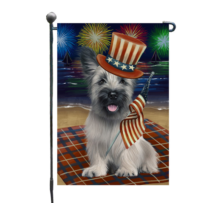 4th of July Independence Day Firework Skye Terrier Dog Garden Flags Outdoor Decor for Homes and Gardens Double Sided Garden Yard Spring Decorative Vertical Home Flags Garden Porch Lawn Flag for Decorations GFLG67703