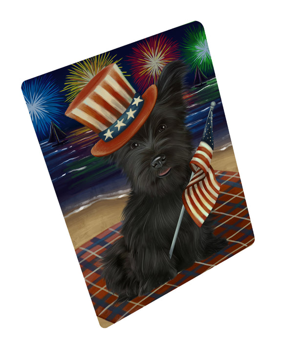 4th of July Independence Day Firework Skye Terrier Dog Cutting Board - For Kitchen - Scratch & Stain Resistant - Designed To Stay In Place - Easy To Clean By Hand - Perfect for Chopping Meats, Vegetables, CA82398