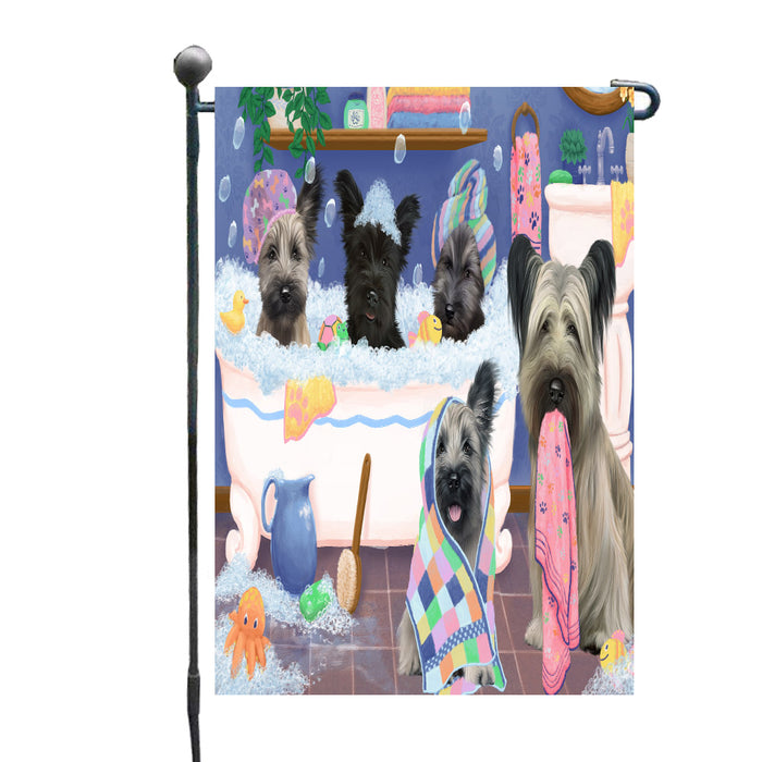 Rub a Dub Dogs in a Tub Skye Terrier Dogs Garden Flags Outdoor Decor for Homes and Gardens Double Sided Garden Yard Spring Decorative Vertical Home Flags Garden Porch Lawn Flag for Decorations