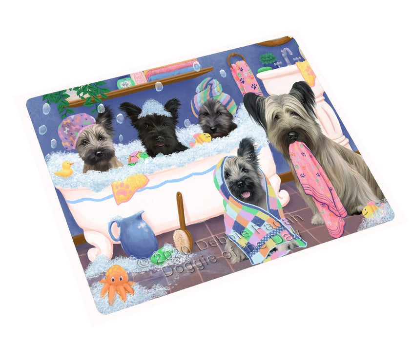 Rub a Dub Dogs in a Tub Skye Terrier Dogs Cutting Board - For Kitchen - Scratch & Stain Resistant - Designed To Stay In Place - Easy To Clean By Hand - Perfect for Chopping Meats, Vegetables
