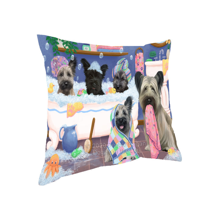 Rub a Dub Dogs in a Tub Skye Terrier Dogs Pillow with Top Quality High-Resolution Images - Ultra Soft Pet Pillows for Sleeping - Reversible & Comfort - Ideal Gift for Dog Lover - Cushion for Sofa Couch Bed - 100% Polyester