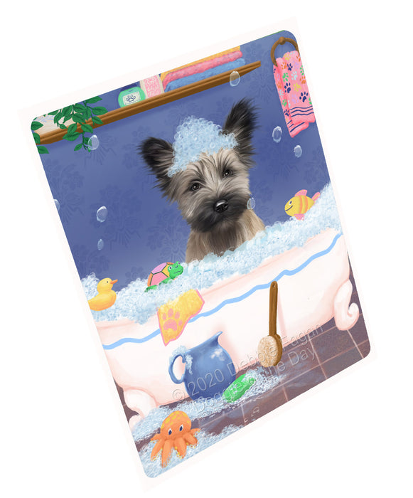 Rub a Dub Dogs in a Tub Skye Terrier Dog Cutting Board - For Kitchen - Scratch & Stain Resistant - Designed To Stay In Place - Easy To Clean By Hand - Perfect for Chopping Meats, Vegetables, CA82970