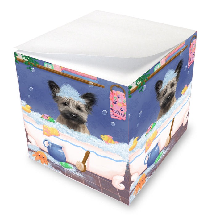 Rub a Dub Dogs in a Tub Skye Terrier Dog Note Cube NOC-DOTD-A57346
