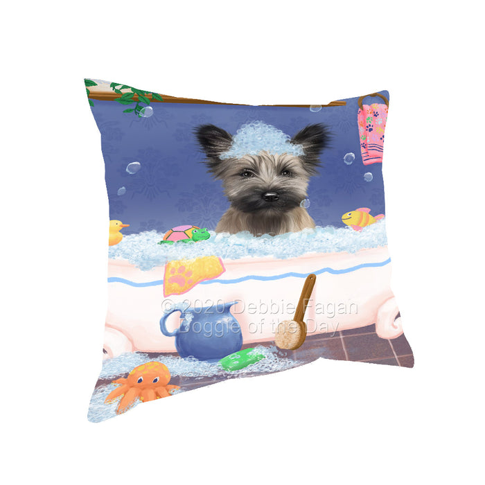 Rub a Dub Dogs in a Tub Skye Terrier Dog Pillow with Top Quality High-Resolution Images - Ultra Soft Pet Pillows for Sleeping - Reversible & Comfort - Ideal Gift for Dog Lover - Cushion for Sofa Couch Bed - 100% Polyester, PILA92350