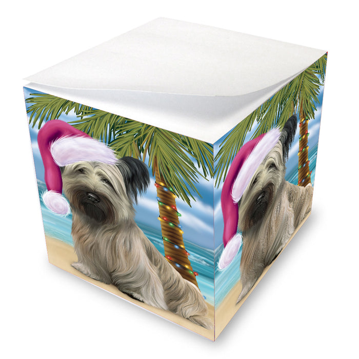 Christmas Summertime Island Tropical Beach Skye Terrier Dog Note Cube NOC-DOTD-A57467