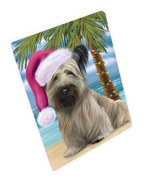 Christmas Summertime Island Tropical Beach Skye Terrier Dog Cutting Board - For Kitchen - Scratch & Stain Resistant - Designed To Stay In Place - Easy To Clean By Hand - Perfect for Chopping Meats, Vegetables, CA83276