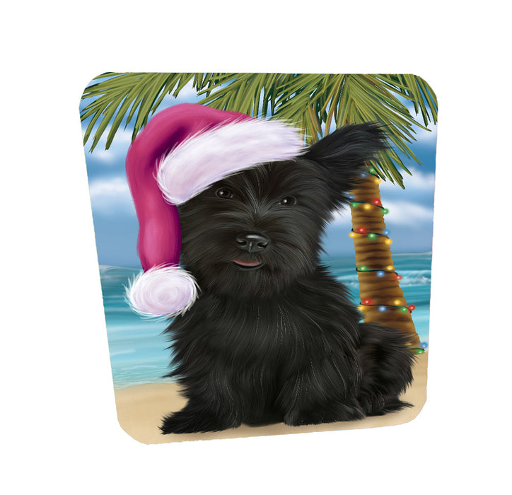 Christmas Summertime Island Tropical Beach Skye Terrier Dog Coasters Set of 4 CSTA58427
