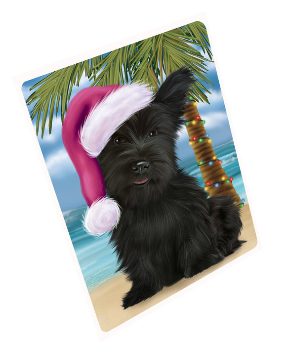 Christmas Summertime Island Tropical Beach Skye Terrier Dog Cutting Board - For Kitchen - Scratch & Stain Resistant - Designed To Stay In Place - Easy To Clean By Hand - Perfect for Chopping Meats, Vegetables, CA83278