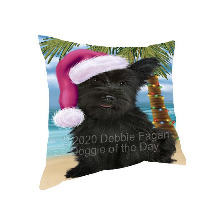 Christmas Summertime Island Tropical Beach Skye Terrier Dog Pillow with Top Quality High-Resolution Images - Ultra Soft Pet Pillows for Sleeping - Reversible & Comfort - Ideal Gift for Dog Lover - Cushion for Sofa Couch Bed - 100% Polyester, PILA92812