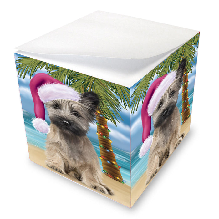 Christmas Summertime Island Tropical Beach Skye Terrier Dog Note Cube NOC-DOTD-A57469