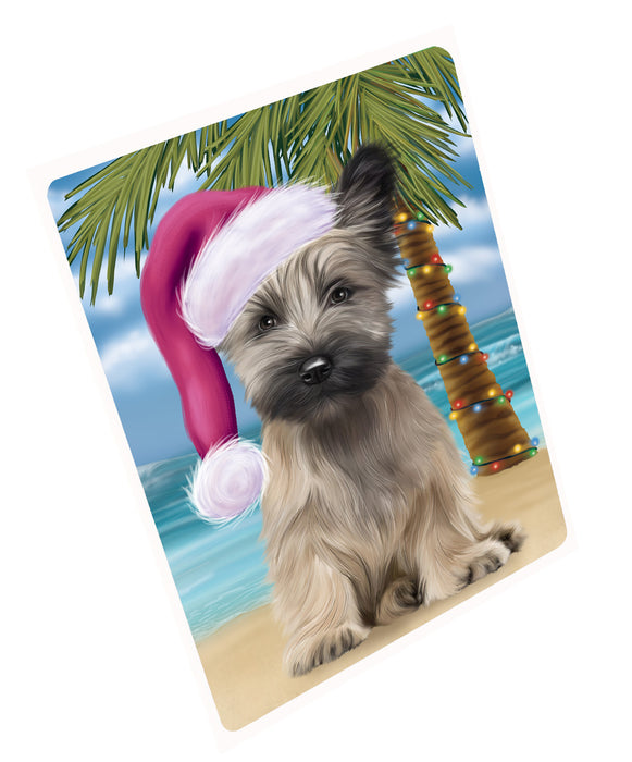 Christmas Summertime Island Tropical Beach Skye Terrier Dog Cutting Board - For Kitchen - Scratch & Stain Resistant - Designed To Stay In Place - Easy To Clean By Hand - Perfect for Chopping Meats, Vegetables, CA83280