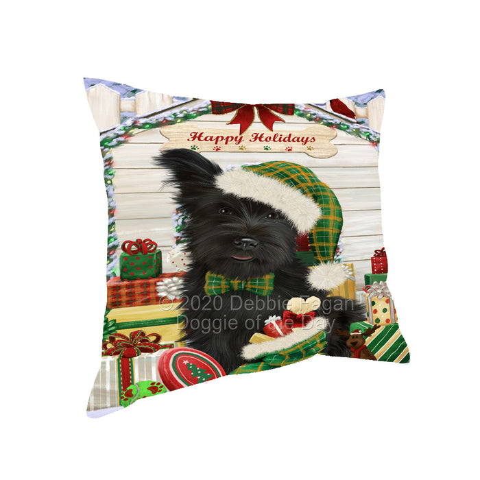Christmas House with Presents Skye Terrier Dog Pillow with Top Quality High-Resolution Images - Ultra Soft Pet Pillows for Sleeping - Reversible & Comfort - Ideal Gift for Dog Lover - Cushion for Sofa Couch Bed - 100% Polyester, PILA92578