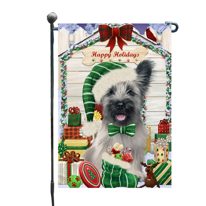 Christmas House with Presents Skye Terrier Dog Garden Flags Outdoor Decor for Homes and Gardens Double Sided Garden Yard Spring Decorative Vertical Home Flags Garden Porch Lawn Flag for Decorations GFLG68077