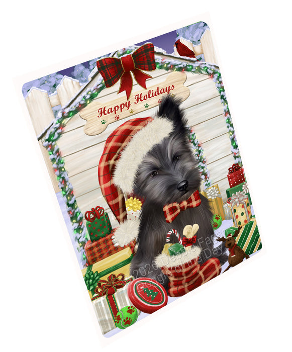 Christmas House with Presents Skye Terrier Dog Cutting Board - For Kitchen - Scratch & Stain Resistant - Designed To Stay In Place - Easy To Clean By Hand - Perfect for Chopping Meats, Vegetables, CA83126