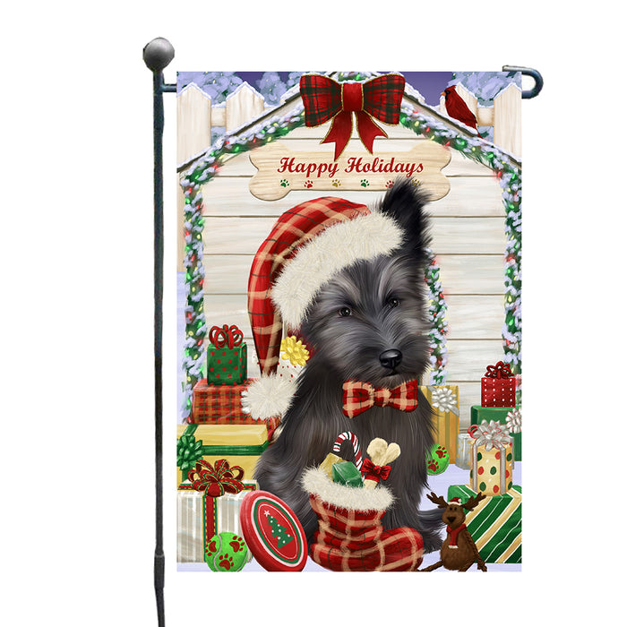 Christmas House with Presents Skye Terrier Dog Garden Flags Outdoor Decor for Homes and Gardens Double Sided Garden Yard Spring Decorative Vertical Home Flags Garden Porch Lawn Flag for Decorations GFLG68078