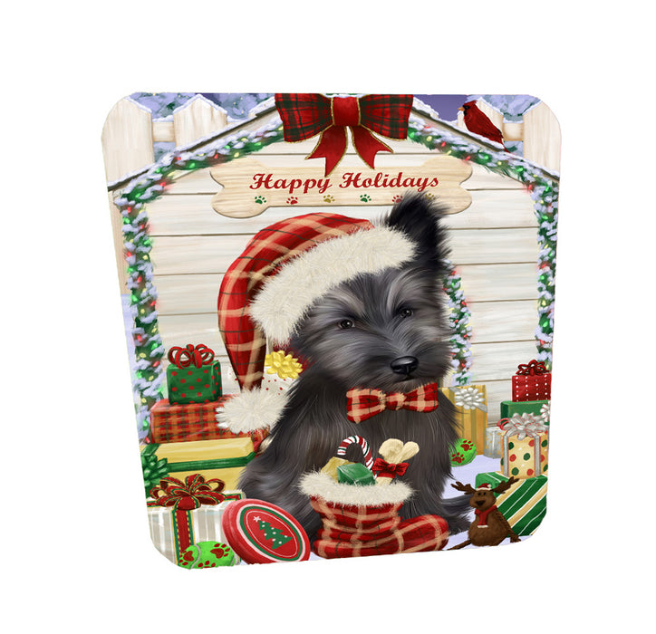 Christmas House with Presents Skye Terrier Dog Coasters Set of 4 CSTA58383