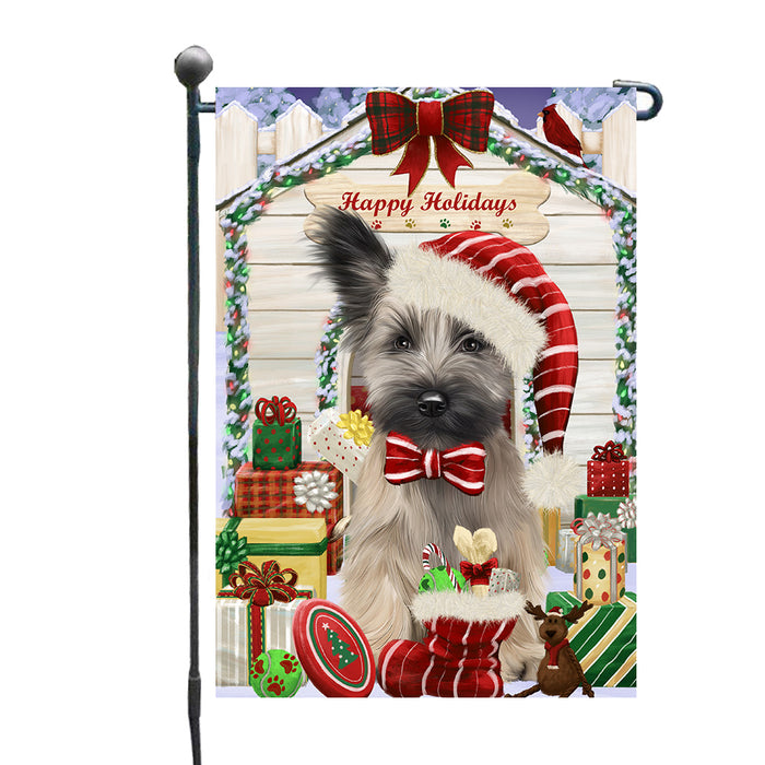 Christmas House with Presents Skye Terrier Dog Garden Flags Outdoor Decor for Homes and Gardens Double Sided Garden Yard Spring Decorative Vertical Home Flags Garden Porch Lawn Flag for Decorations GFLG68079