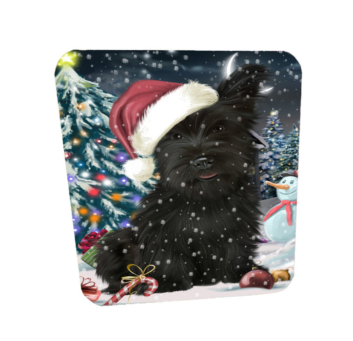 Christmas Holly Jolly Skye Terrier Dog Coasters Set of 4 CSTA58463