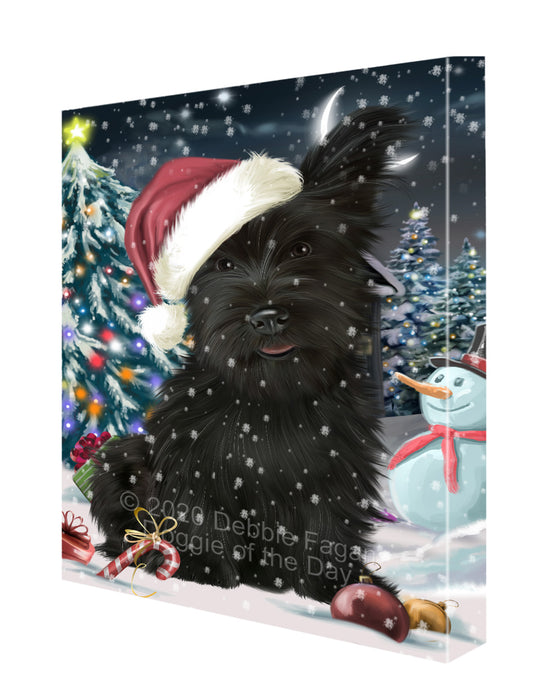 Christmas Holly Jolly Skye Terrier Dog Canvas Wall Art - Premium Quality Ready to Hang Room Decor Wall Art Canvas - Unique Animal Printed Digital Painting for Decoration CVS438
