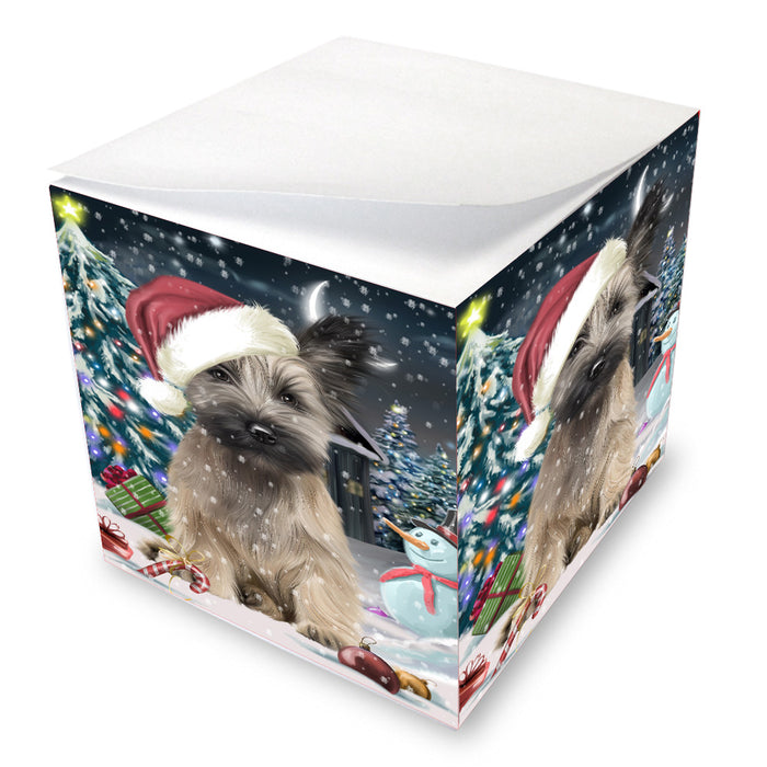 Christmas Holly Jolly Skye Terrier Dog Note Cube NOC-DOTD-A57505