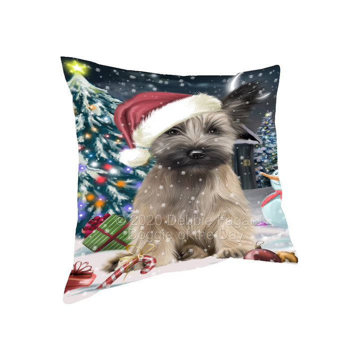 Christmas Holly Jolly Skye Terrier Dog Pillow with Top Quality High-Resolution Images - Ultra Soft Pet Pillows for Sleeping - Reversible & Comfort - Ideal Gift for Dog Lover - Cushion for Sofa Couch Bed - 100% Polyester, PILA92923