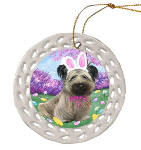 Easter holiday Skye Terrier Dog Doily Ornament DPOR58986