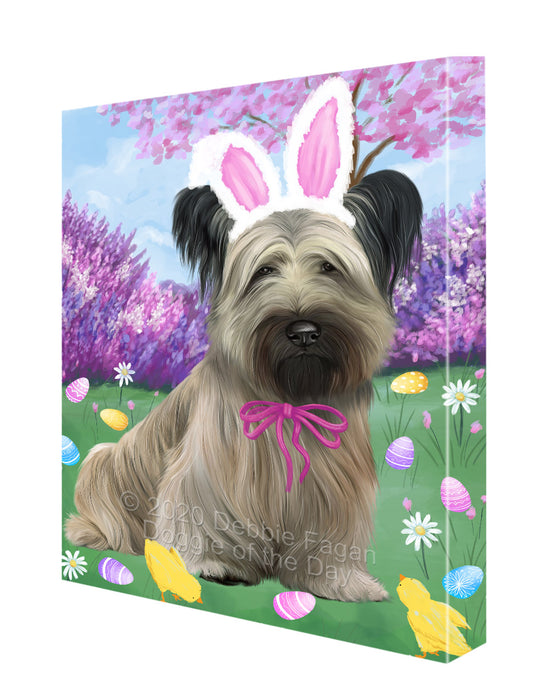 Easter holiday Skye Terrier Dog Canvas Wall Art - Premium Quality Ready to Hang Room Decor Wall Art Canvas - Unique Animal Printed Digital Painting for Decoration CVS516