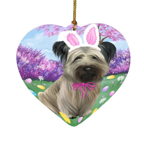 Easter holiday Skye Terrier Dog Heart Christmas Ornament HPORA59350
