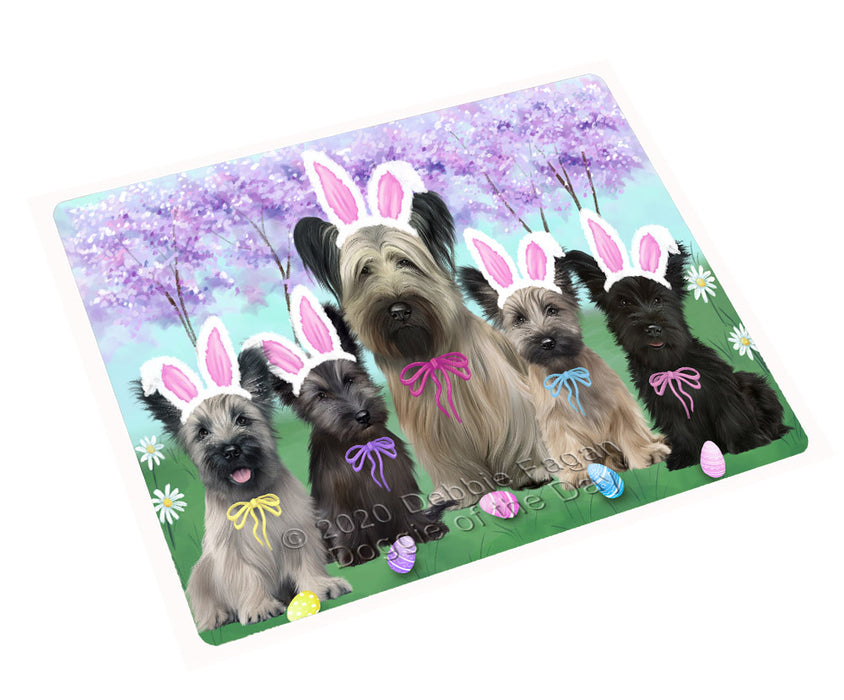 Easter Holiday Skye Terrier Dogs Cutting Board - For Kitchen - Scratch & Stain Resistant - Designed To Stay In Place - Easy To Clean By Hand - Perfect for Chopping Meats, Vegetables