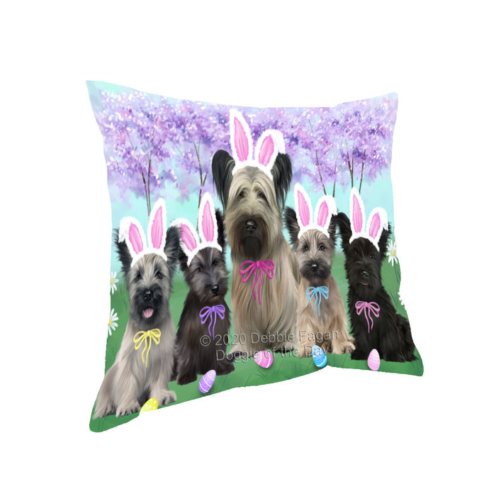 Easter Holiday Skye Terrier Dogs Pillow with Top Quality High-Resolution Images - Ultra Soft Pet Pillows for Sleeping - Reversible & Comfort - Ideal Gift for Dog Lover - Cushion for Sofa Couch Bed - 100% Polyester