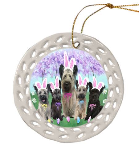 Easter Holiday Skye Terrier Dogs Doily Ornament DPOR58965