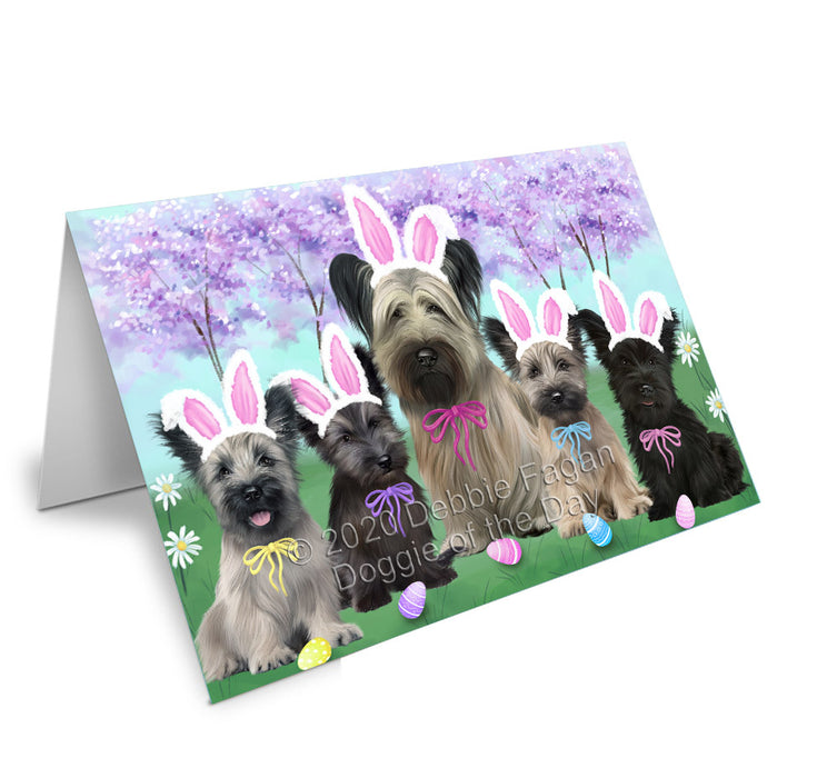 Easter Holiday Skye Terrier Dogs Handmade Artwork Assorted Pets Greeting Cards and Note Cards with Envelopes for All Occasions and Holiday Seasons