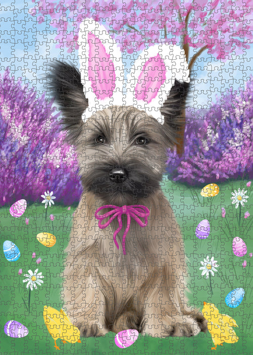Easter holiday Skye Terrier Dog Portrait Jigsaw Puzzle for Adults Animal Interlocking Puzzle Game Unique Gift for Dog Lover's with Metal Tin Box PZL812