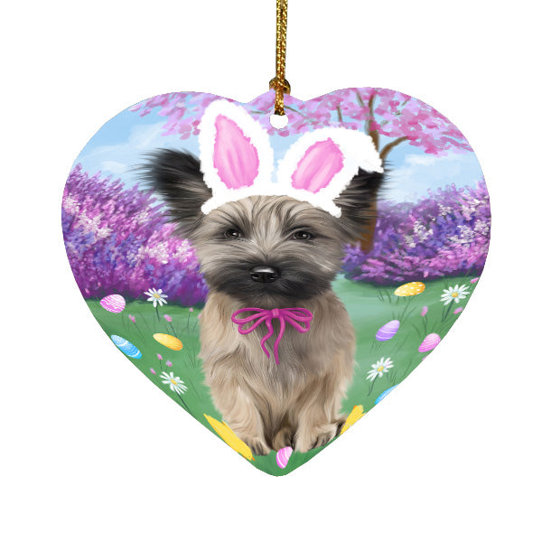 Easter holiday Skye Terrier Dog Heart Christmas Ornament HPORA59351